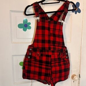 Plaid Overalls